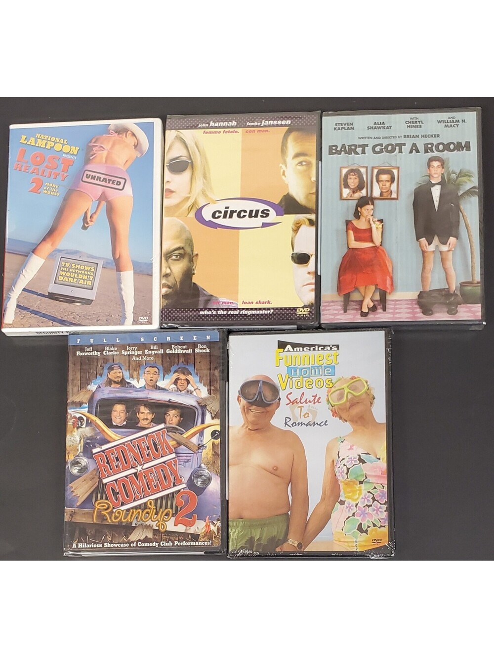 Lot of 5 Comedy DVDs Including National Lampoon's Lost Reality 2 and Redneck Com